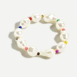 J Crew Rainbow pop pearl stretch bracelet nwt